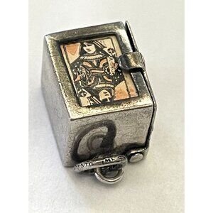Vintage 1950s Sterling Silver Box Of Cards & Deck of Cards Charm by JM Fisher